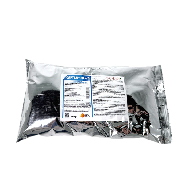 Captan 80WDG 500 gr, fungicid de contact, Arysta (pomi, vita de vie, tomate, ceapa, castraveti)