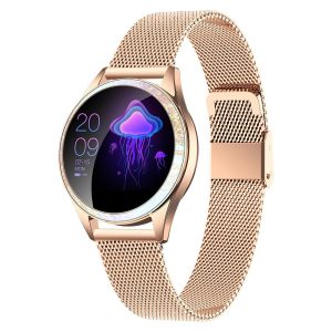 Ceas Smartwatch Kingwear KW20 Gold, rezistent la apa IP68, 64KB Ram + 512KB ROM, display 1.04 inch TFT cu touch screen, rezolutie 240 * 198 pixeli, capacitate baterie 120mAh