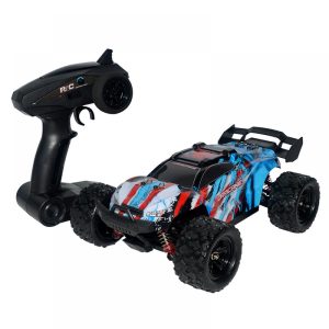 Masina cu telecomanda JJRC HS18321 albastra, 4x4, scara 1:18, viteza maxima 36 km/h, acumulator 7.4V 1200mAh, timp de utilizare ~20 min