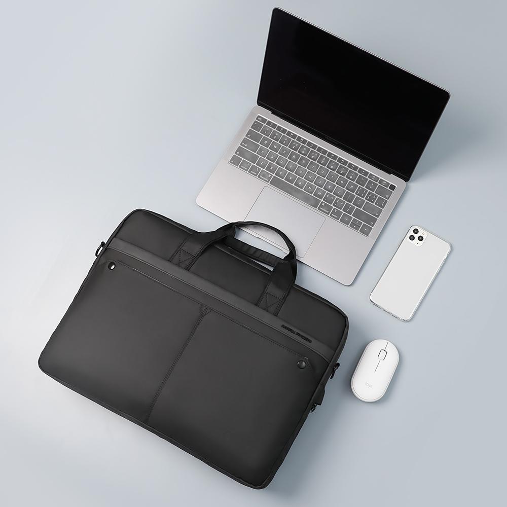 Geanta/servieta de umar Mark Ryden potrivita pentru laptop 15,6 inch si tableta 9.7 inch, impermeabila, rezistenta la uzura/socuri, ergonomica, neagra, potrivita pentru afaceri, scoala sau timp liber - imagine 3