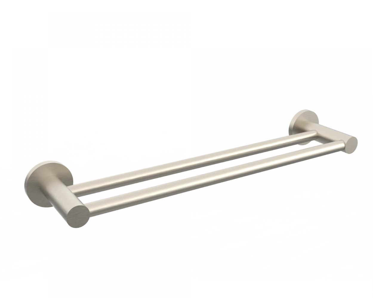 Suport prosop baie, Momali, dublu, cu fixare ascunsa pe perete, otel inoxidabil, dimensiune 600x60 mm - imagine 5
