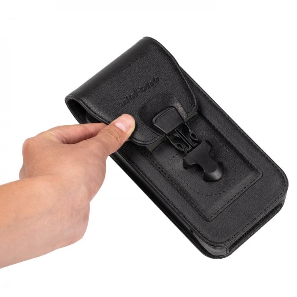 Husa telefon mobil, compatibila cu Ulefone Armor 24, suport de carduri bancare, piele ecologica, neagru - imagine 3
