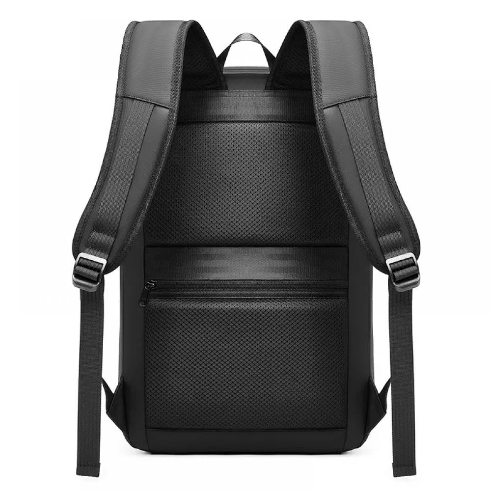 Rucsac pentru laptop 15.6 inch, MingLu, 20L, port USB, impermeabil, unisex, blocare TSA, carcasa tare, slim, negru - imagine 2