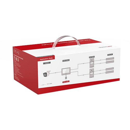 Kit videointerfon analogic 7inch, camera 2MP, conectare 2 fire - HIKVISION DS-KIS101-P(S)