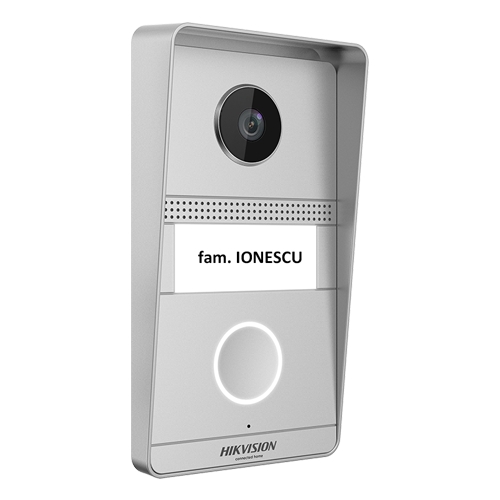 Kit videointerfon analogic 7inch, camera 2MP, conectare 2 fire - HIKVISION DS-KIS101-P(S) - imagine 2