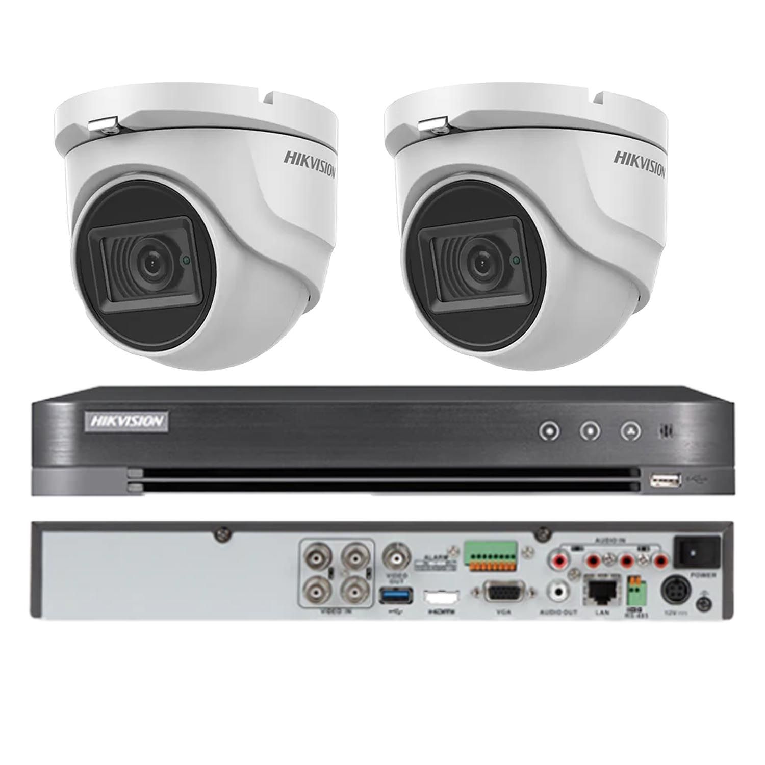 Kit supraveghere Hikvision 2 camere interior 4 in 1, 8MP, 2.8mm, IR 30m, DVR 4 canale 4K 8MP - imagine 2