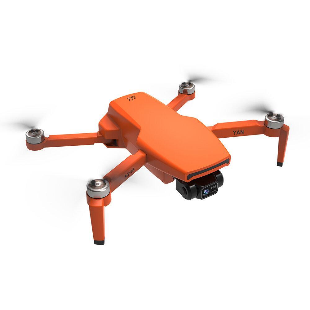 Drona SLX SG108 PRO cu 2 acumulatori, 4K HD 5G WIFI GPS FPV, dual camera, stabilzator pe 2 axe, capacitate baterie: 7.4V 3000mAh, autonomie zbor ~ 25 de minute, distanta maxima de control 1000 m, portocalie - imagine 5