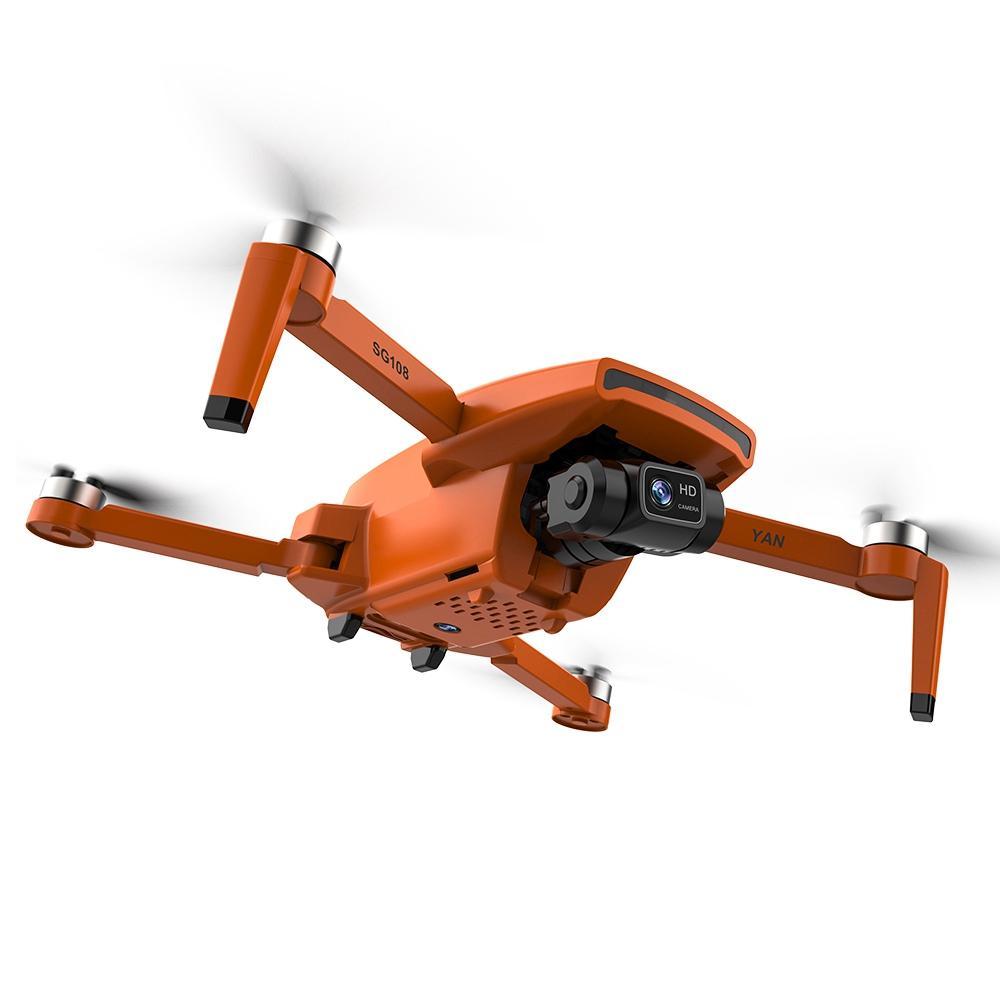 Drona SLX SG108 PRO cu 2 acumulatori, 4K HD 5G WIFI GPS FPV, dual camera, stabilzator pe 2 axe, capacitate baterie: 7.4V 3000mAh, autonomie zbor ~ 25 de minute, distanta maxima de control 1000 m, portocalie - imagine 4