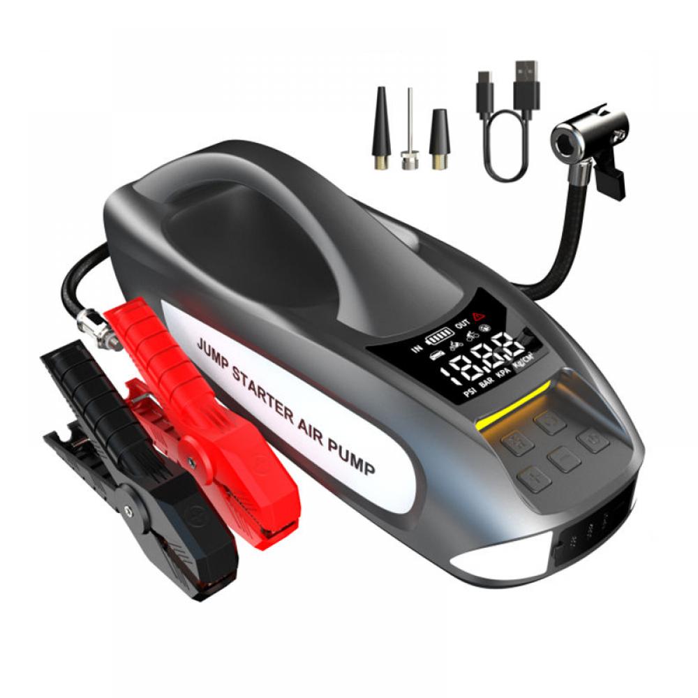 Redresor pornire auto/Jump Starter 12 V cu compresor de 4.35 BAR/150 PSI, curent de pornire 3000 A, curent maxim 6000 A, capacitate baterie 27000 mAh, lanterna - imagine 4