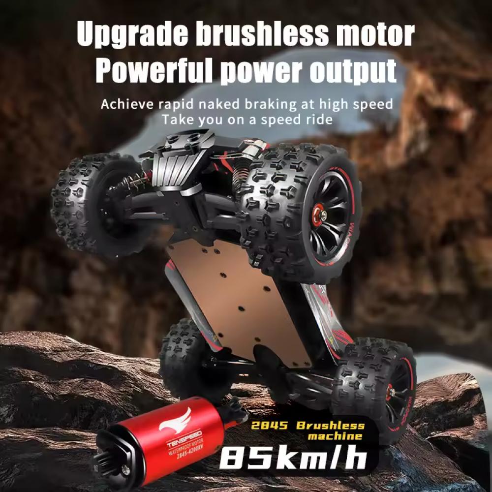 Masina cu telecomanda, 9522 PRO 4WD, scara 1:16, 2.4G, viteza maxima 85km/h+, acumulator 3S 11.1V 2000 mAh LiPo, autonomie 20 min, culoare rosie - imagine 3