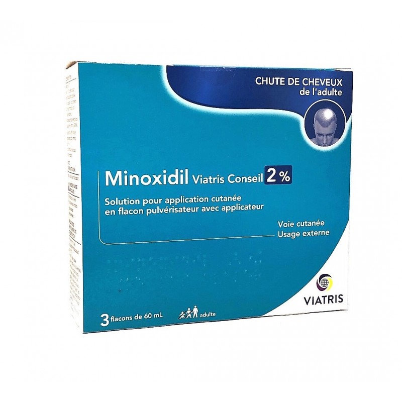 Solutie, Viatris, pentru Cresterea Parului, Minoxidil 2%, 3x 60ml