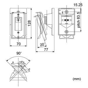 Alternative view of Suport de perete detector PIR (alb) - OPTEX CA-1W-W