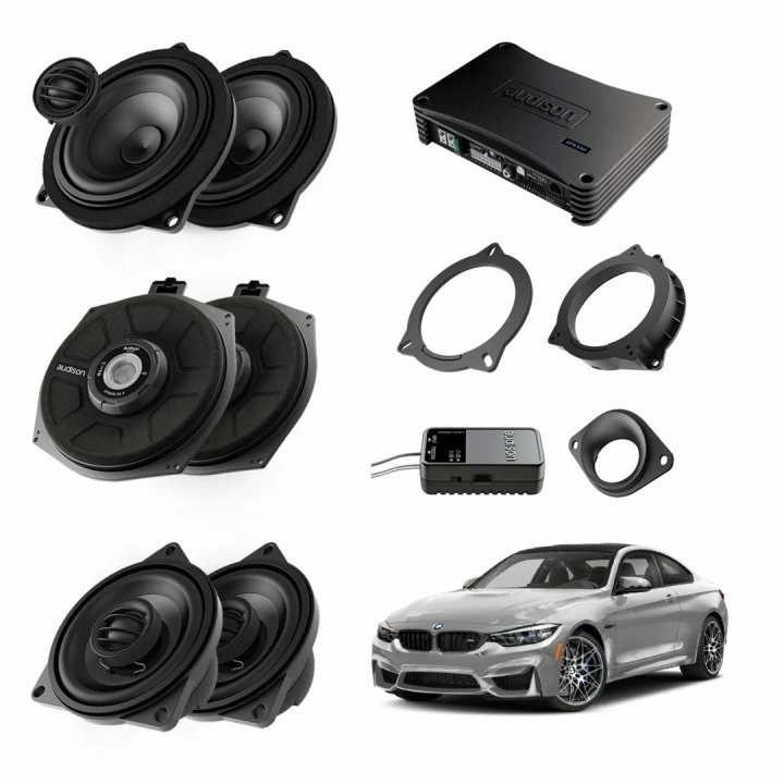 Pachet sistem audio Plug&Play Audison dedicat BMW K4E X4M A4E + Amplificator AP 8.9bit 520W + Conectica dedicata
