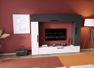 Alternative view of Living Pati 155 - Mobila Sufragerie Gri Antracit + Alb
