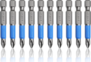 Set 10 Biti 50mm - Biti Surubelnita Magnetici S2 PH2