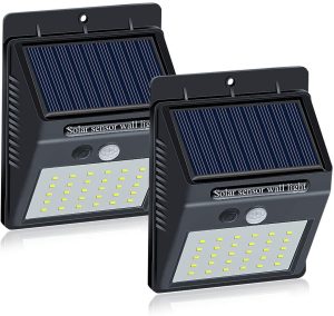 Set 2 Lampi BRIGHT 30 LED Solare cu senzor de miscare si lumina 1 mod ILUMINARE
