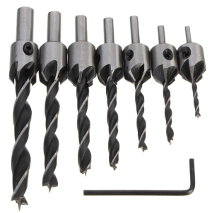 Set 7 Burghie pentru lemn LASERLINE cu Zencuitor/Limitare profunzime