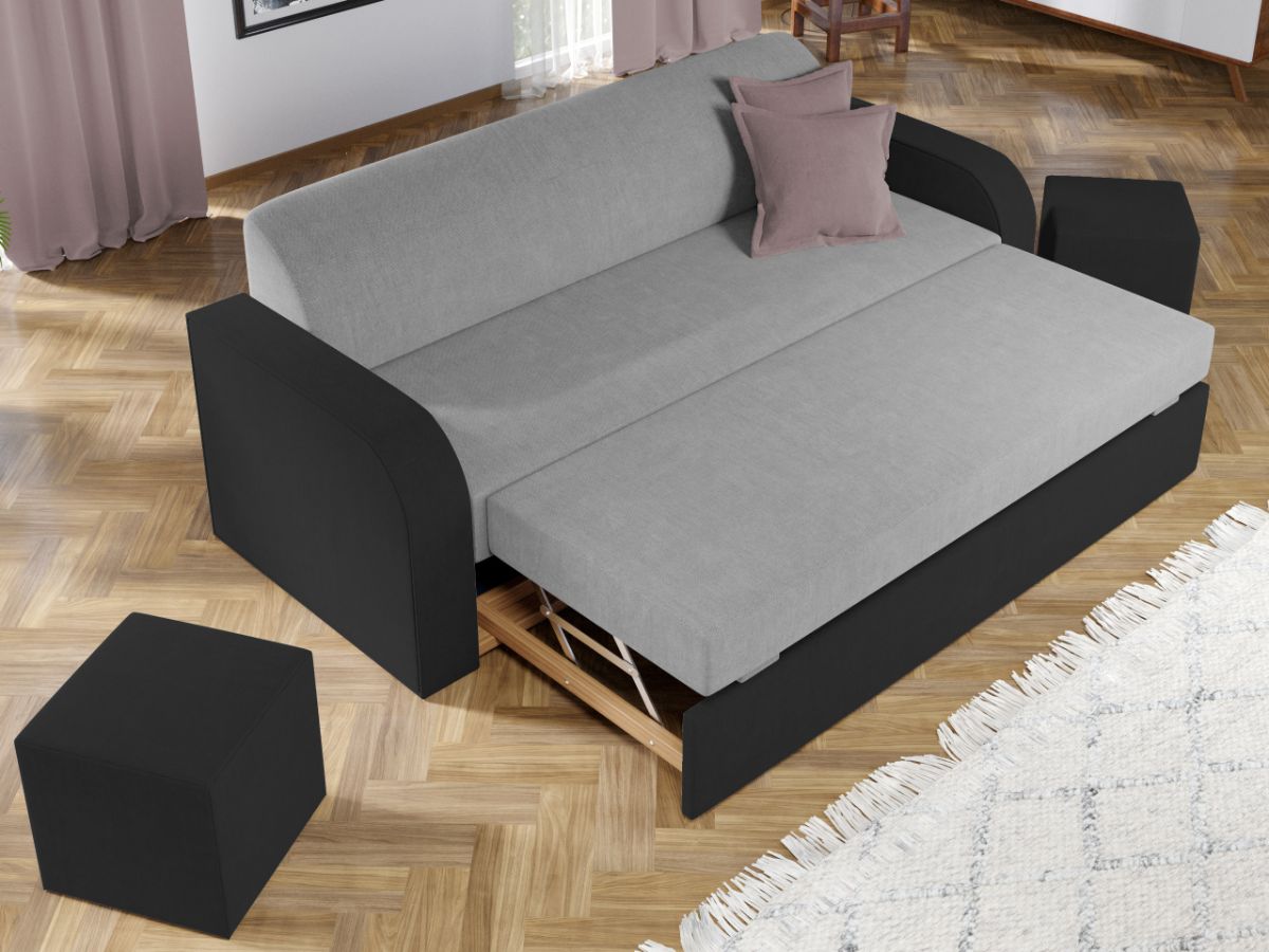 Canapea Mini Gri Deschis / Gri Antracit - imagine 3