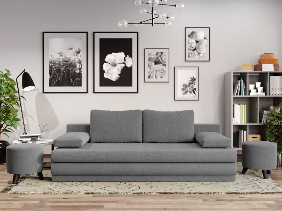 Canapea Extensibila Sensi Gri Deschis - imagine 2