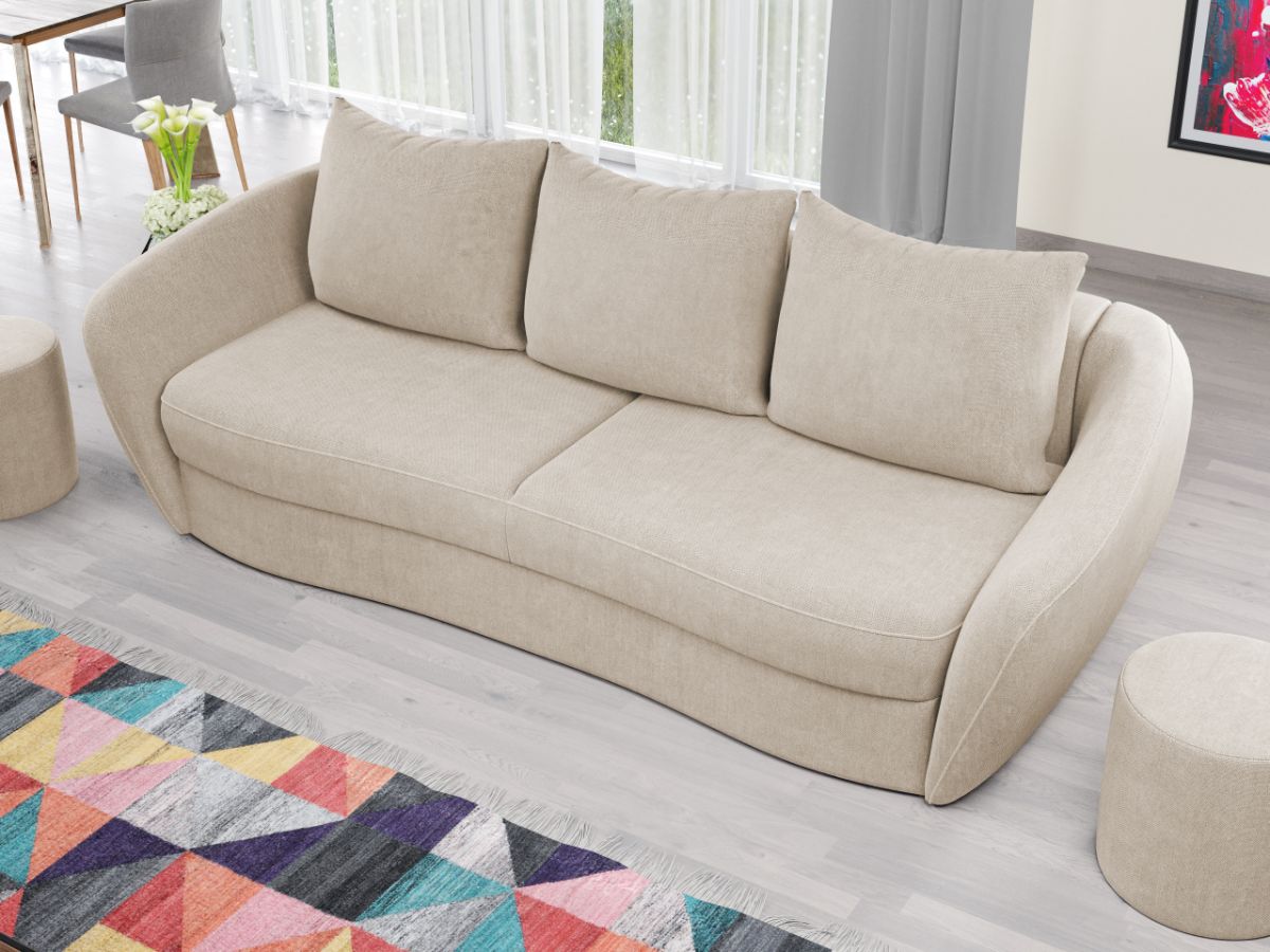 Canapea Velur Crem - imagine 2