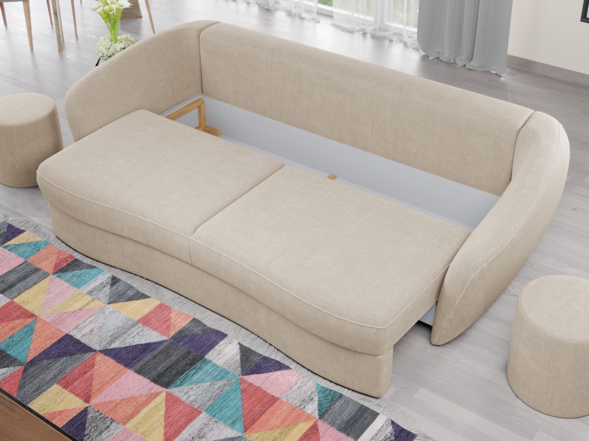 Canapea Velur Crem - imagine 3