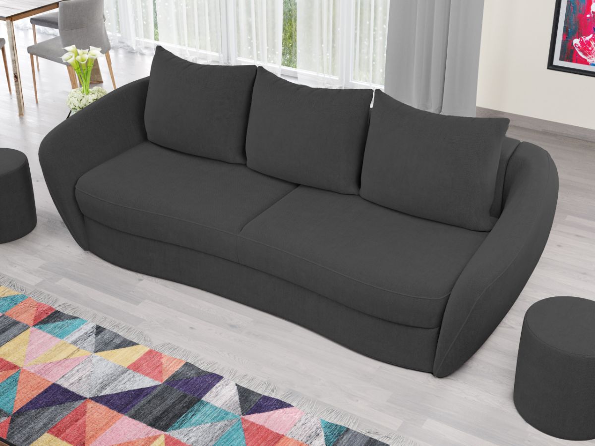 Canapea Velur Gri - imagine 2