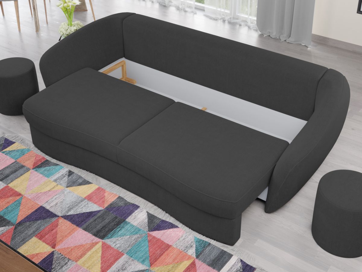 Canapea Velur Gri - imagine 3