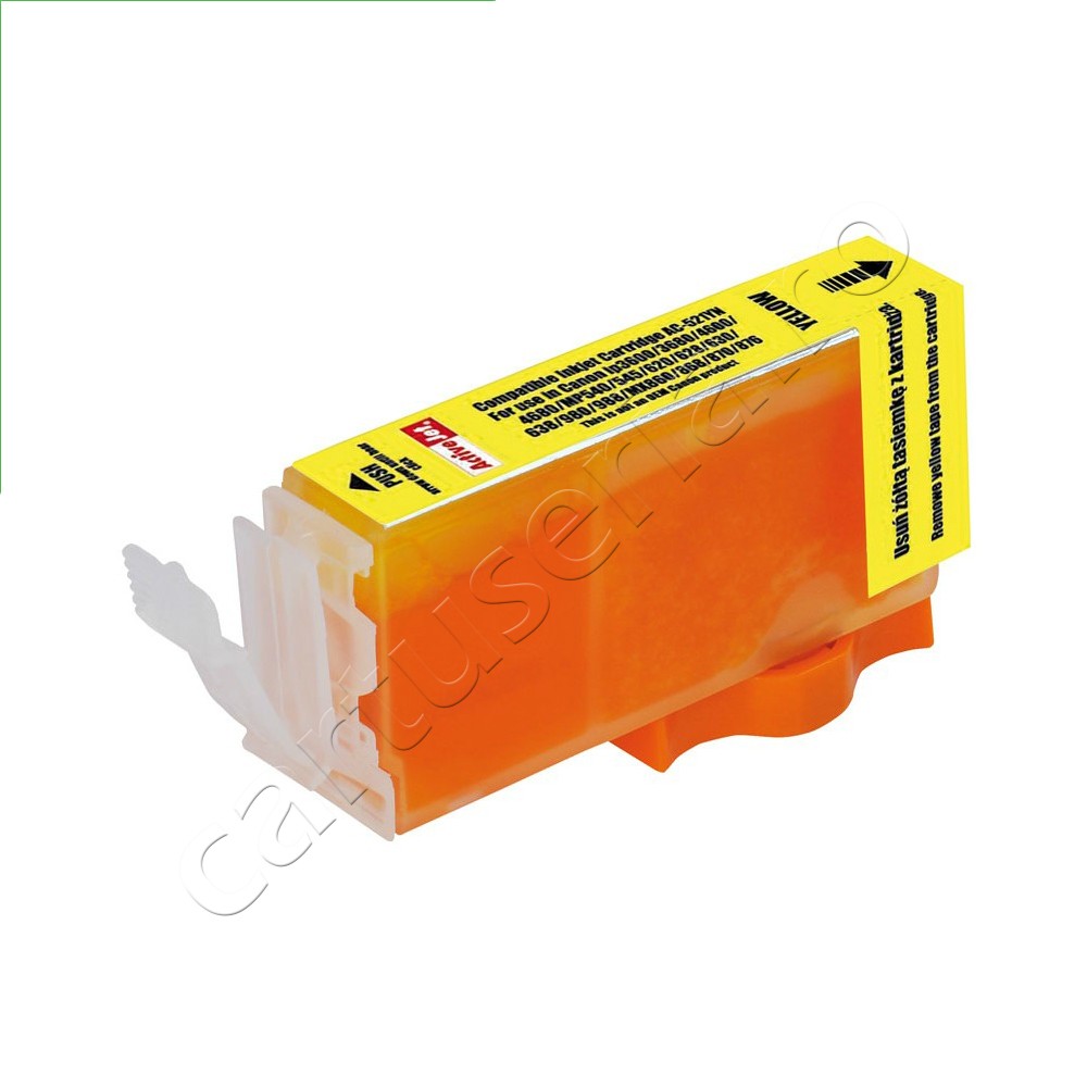 Cartus compatibil CLI-521 Yellow pentru Canon, 10 ml, Premium Activejet, Garantie 5 ani - imagine 2