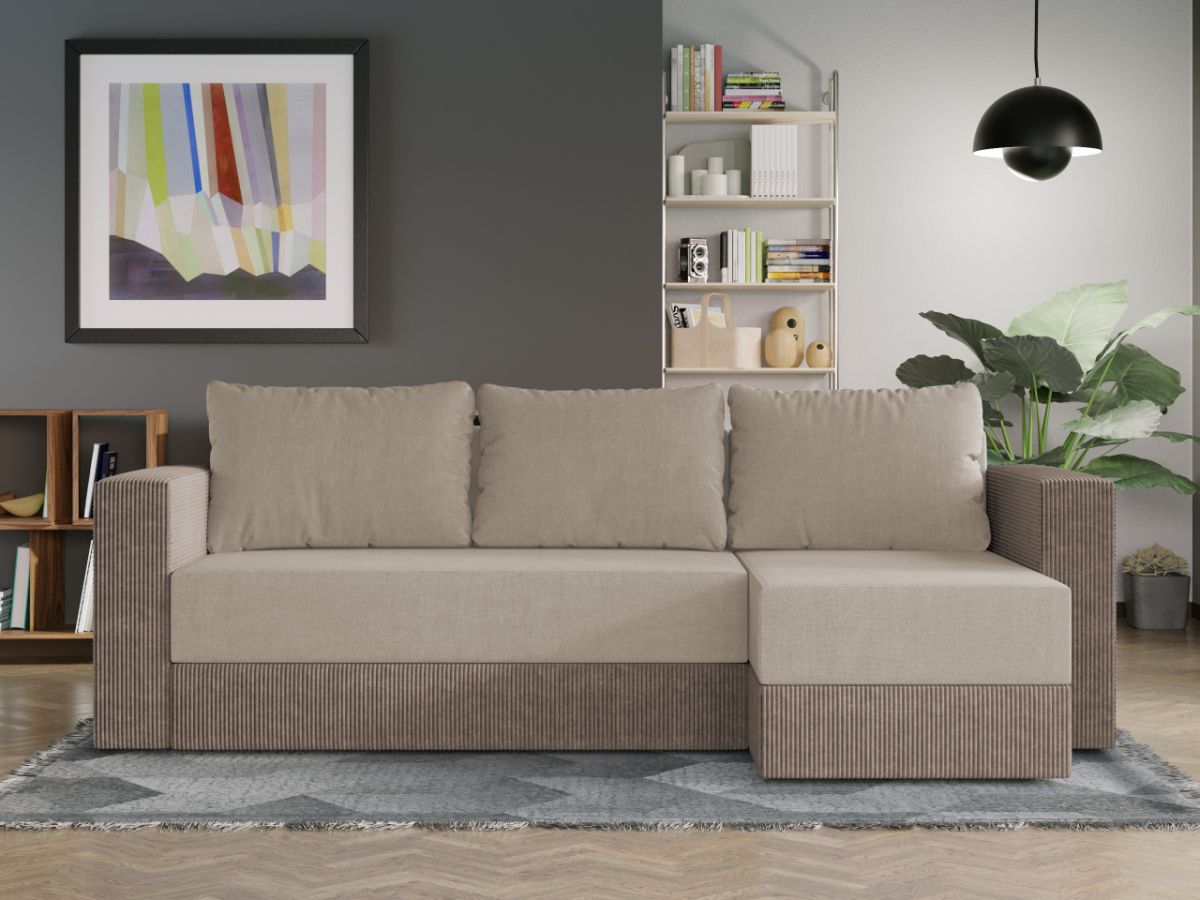 Coltar Extensibil Alfa Catifea Bej / Reiat Cappuccino - imagine 2