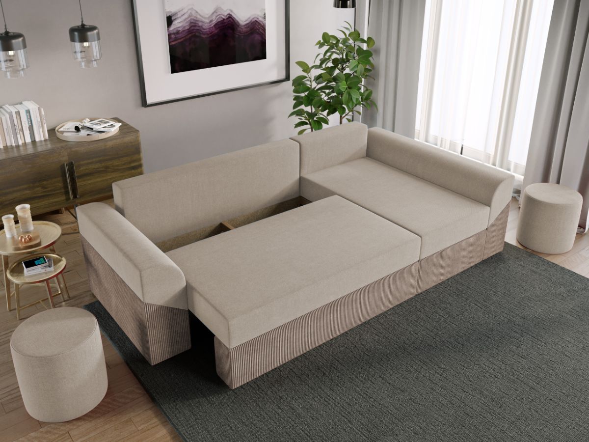 Coltar Extensibil Cali Catifea Bej / Reiat Cappuccino - imagine 3