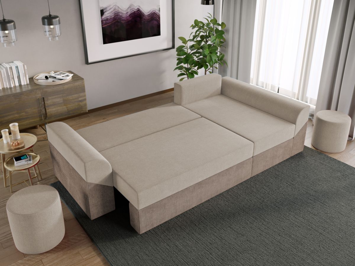 Coltar Extensibil Cali Catifea Bej / Reiat Cappuccino - imagine 4