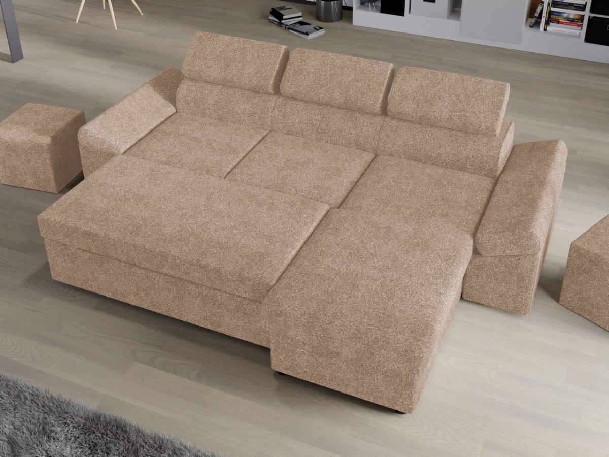 Coltar Extensibil Jamaica Plusat Bej - imagine 3