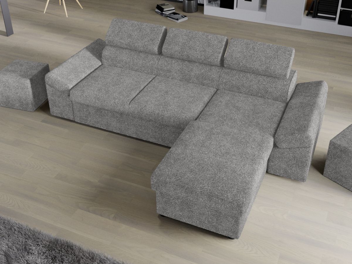 Coltar Extensibil Jamaica Plusat Gri Deschis - imagine 2