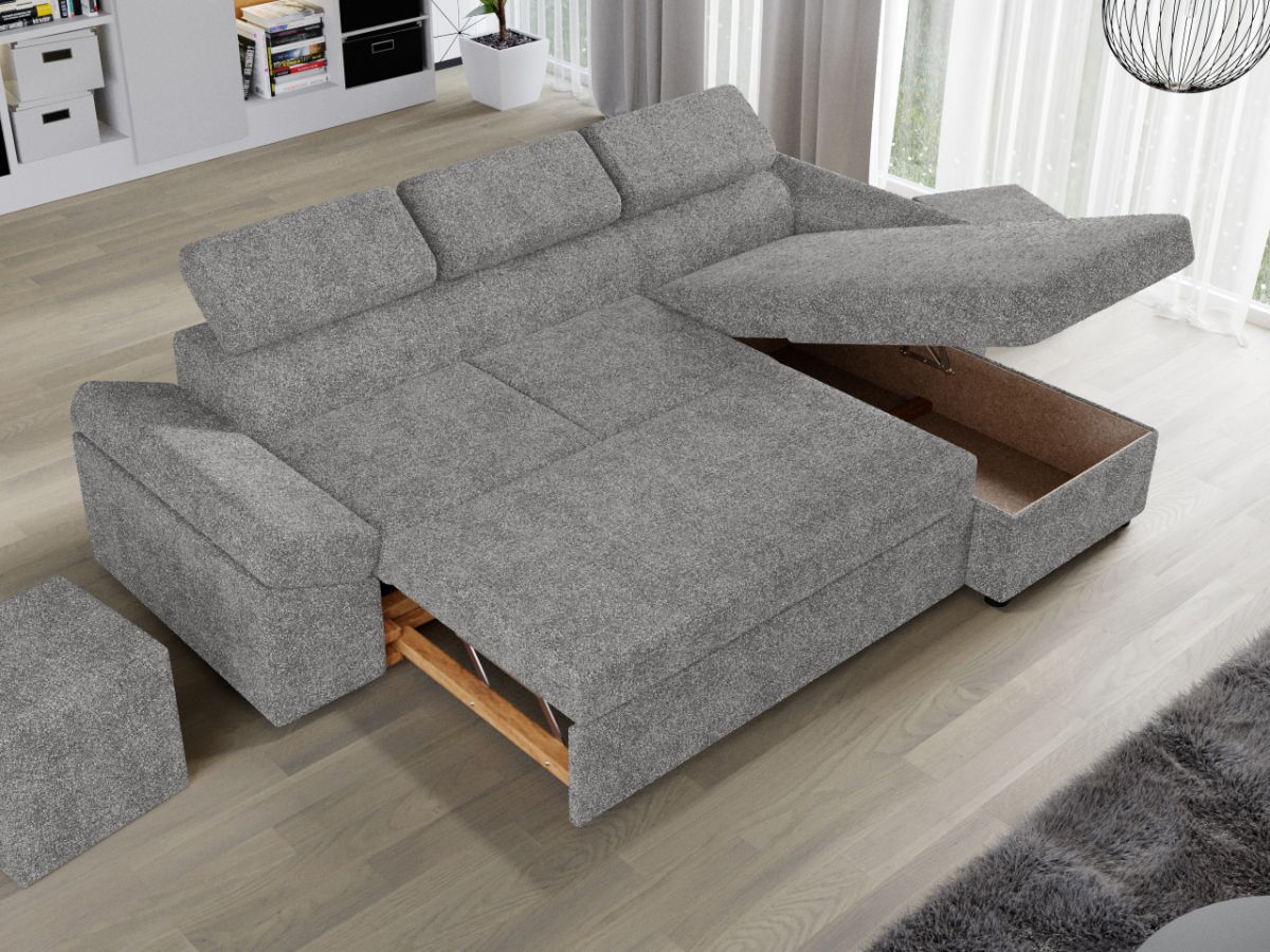 Coltar Extensibil Jamaica Plusat Gri Deschis - imagine 3