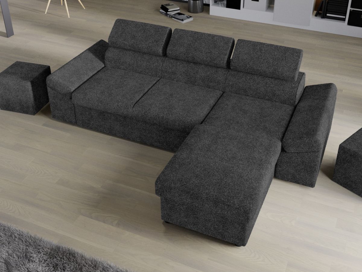 Coltar Extensibil Jamaica Plusat Gri Inchis - imagine 2