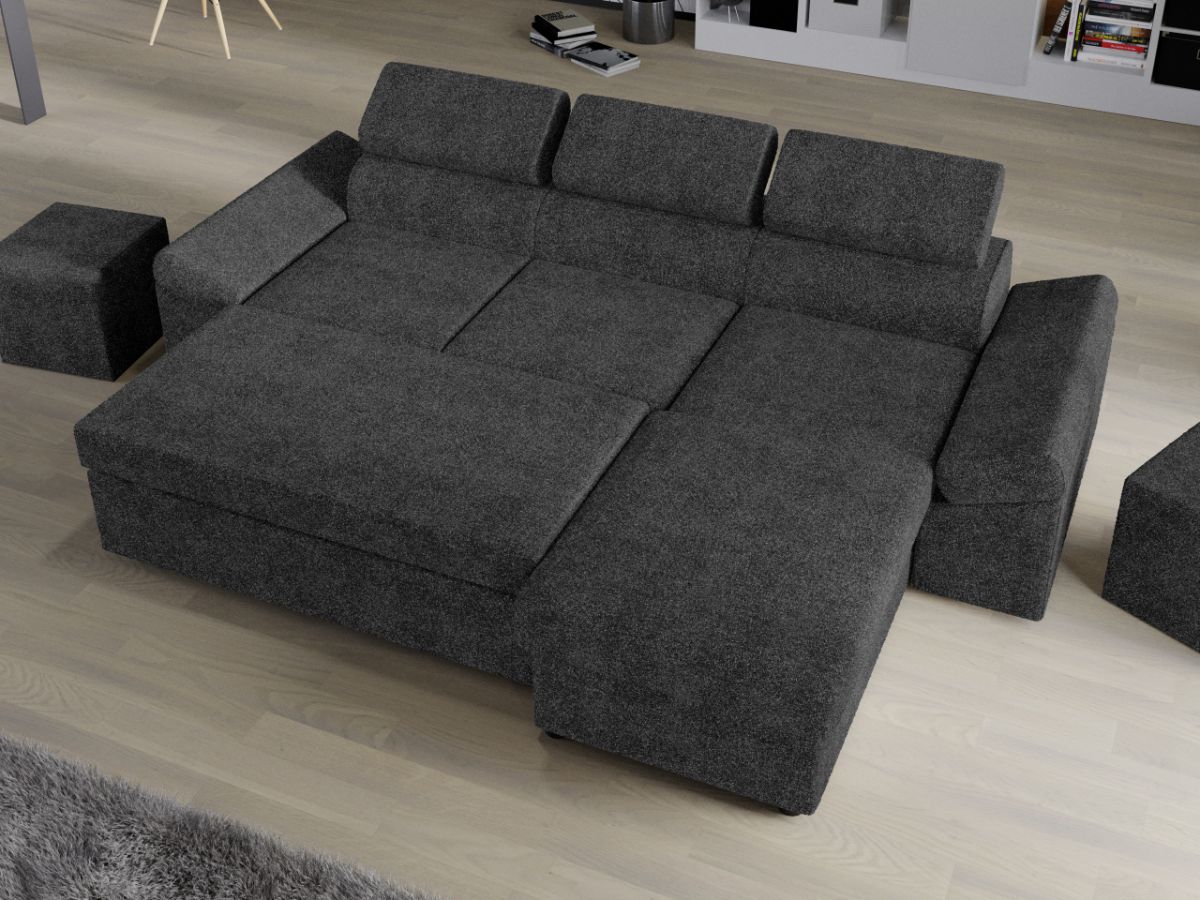 Coltar Extensibil Jamaica Plusat Gri Inchis - imagine 4