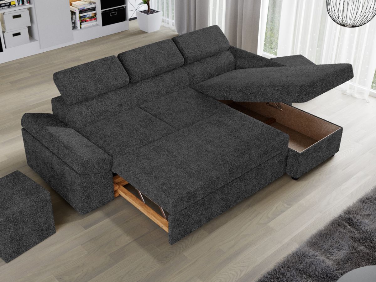 Coltar Extensibil Jamaica Plusat Gri Inchis - imagine 3