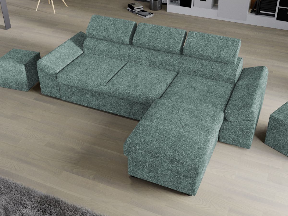 Coltar Extensibil Jamaica Plusat Turcoaz - imagine 2