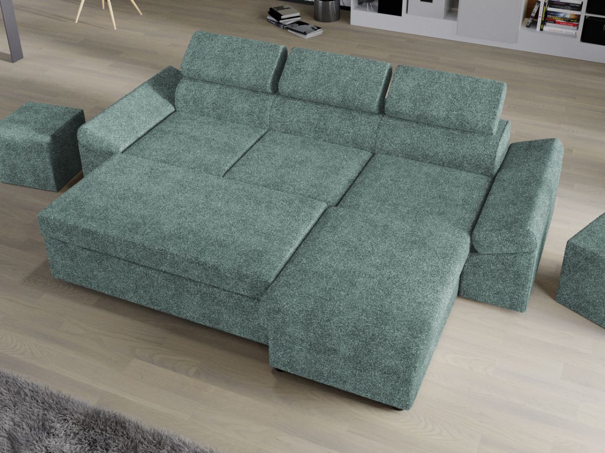 Coltar Extensibil Jamaica Plusat Turcoaz - imagine 4