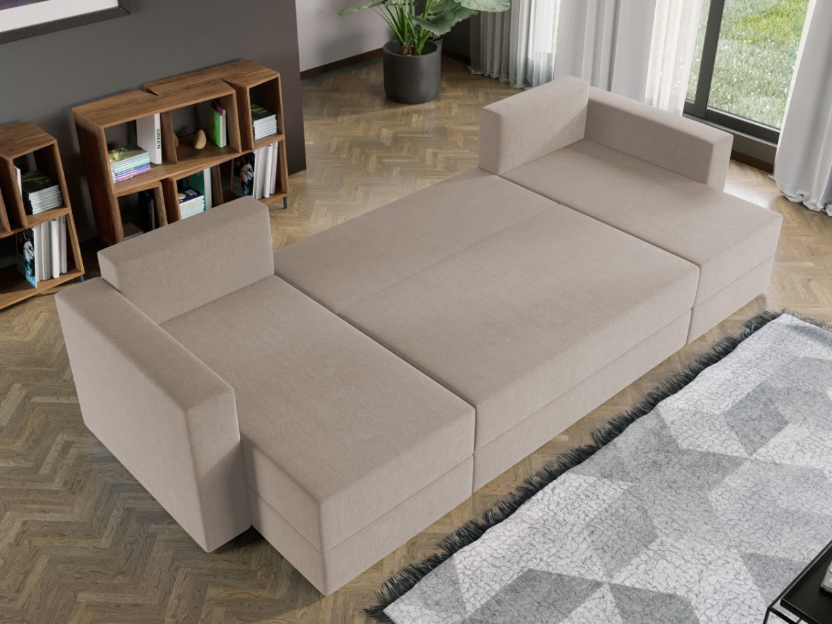 Coltar U Extensibil cu lada Alfa crem - imagine 4