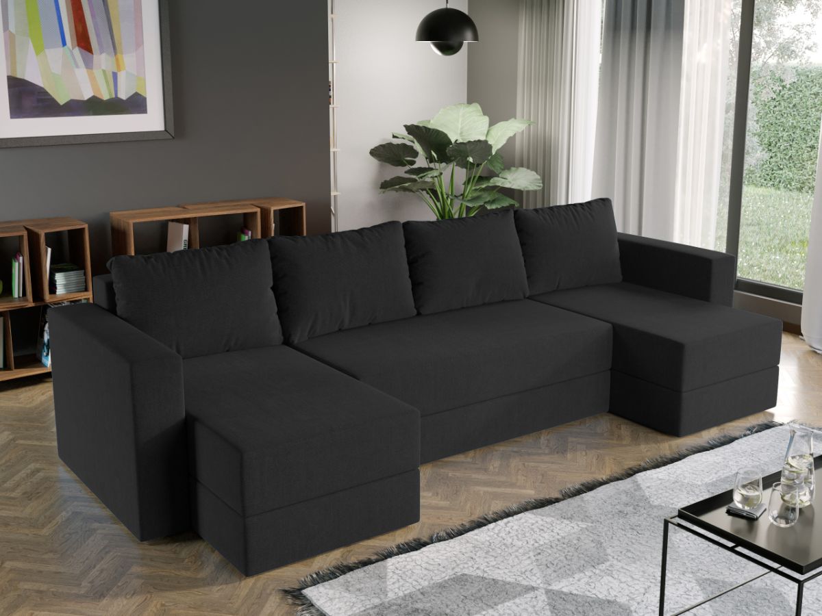 Coltar U Extensibil cu lada Alfa negru - imagine 2