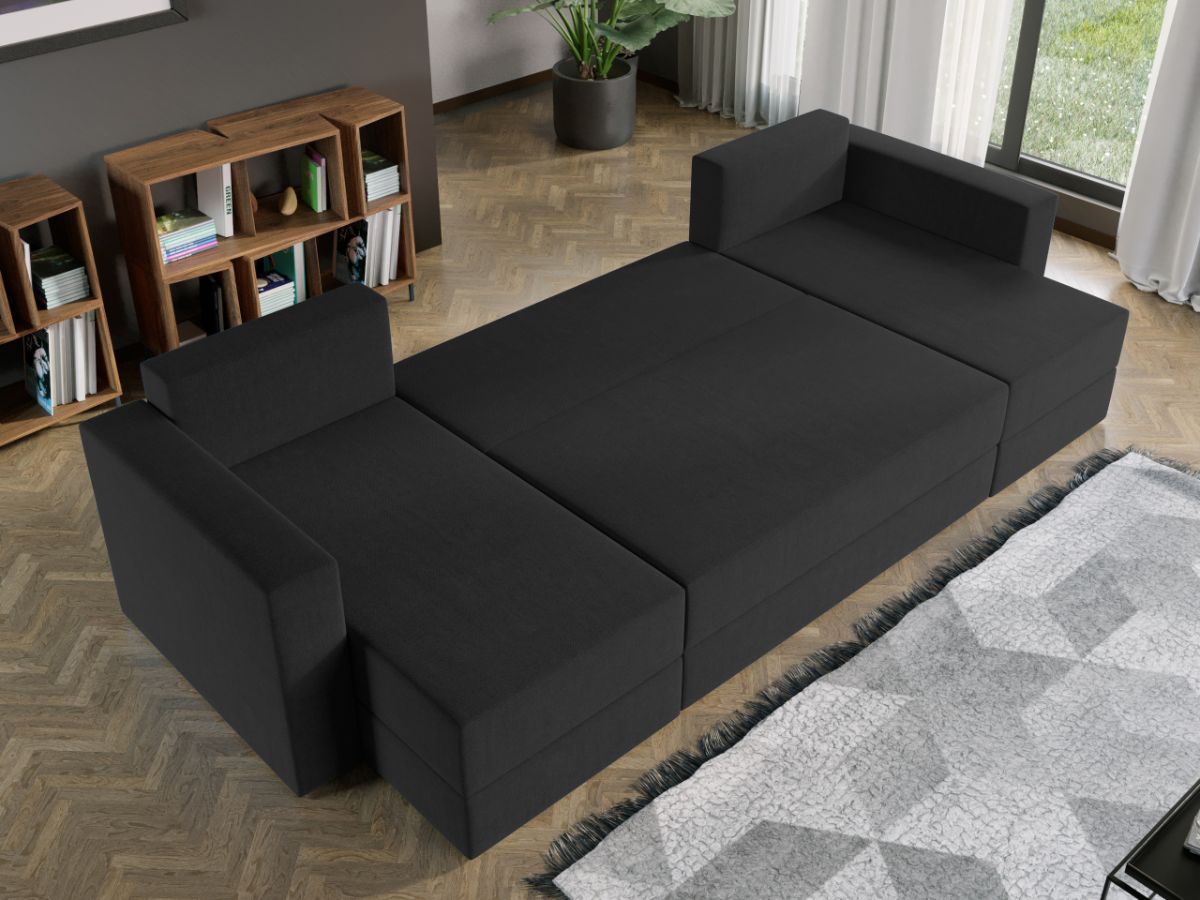 Coltar U Extensibil cu lada Alfa negru - imagine 4