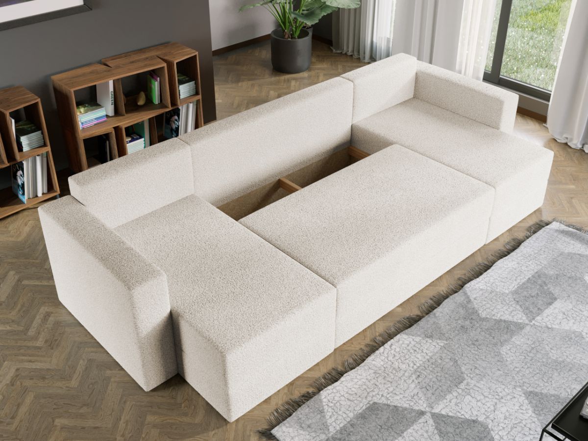 Coltar U Extensibil Alfa plusat aspect lana alba - imagine 3