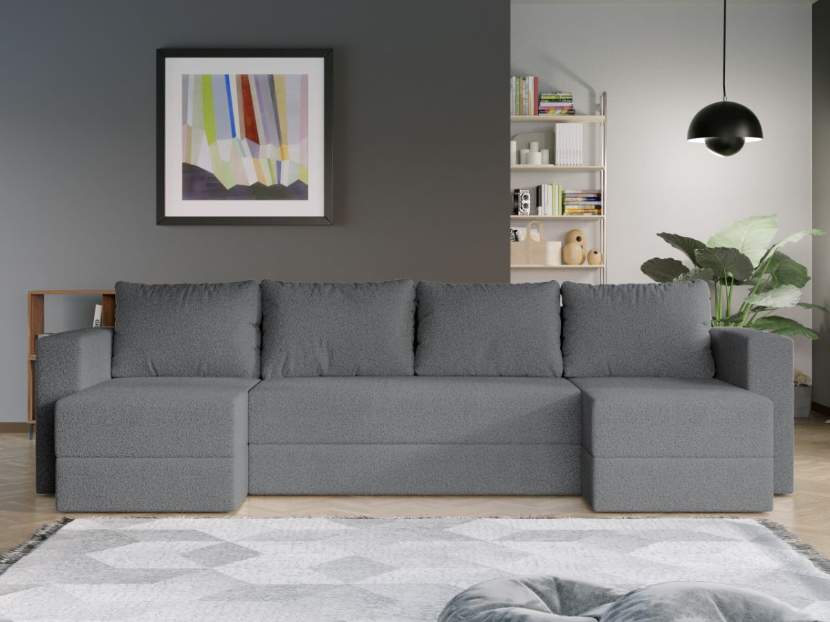 Coltar U Extensibil Alfa plusat aspect lana gri - imagine 2