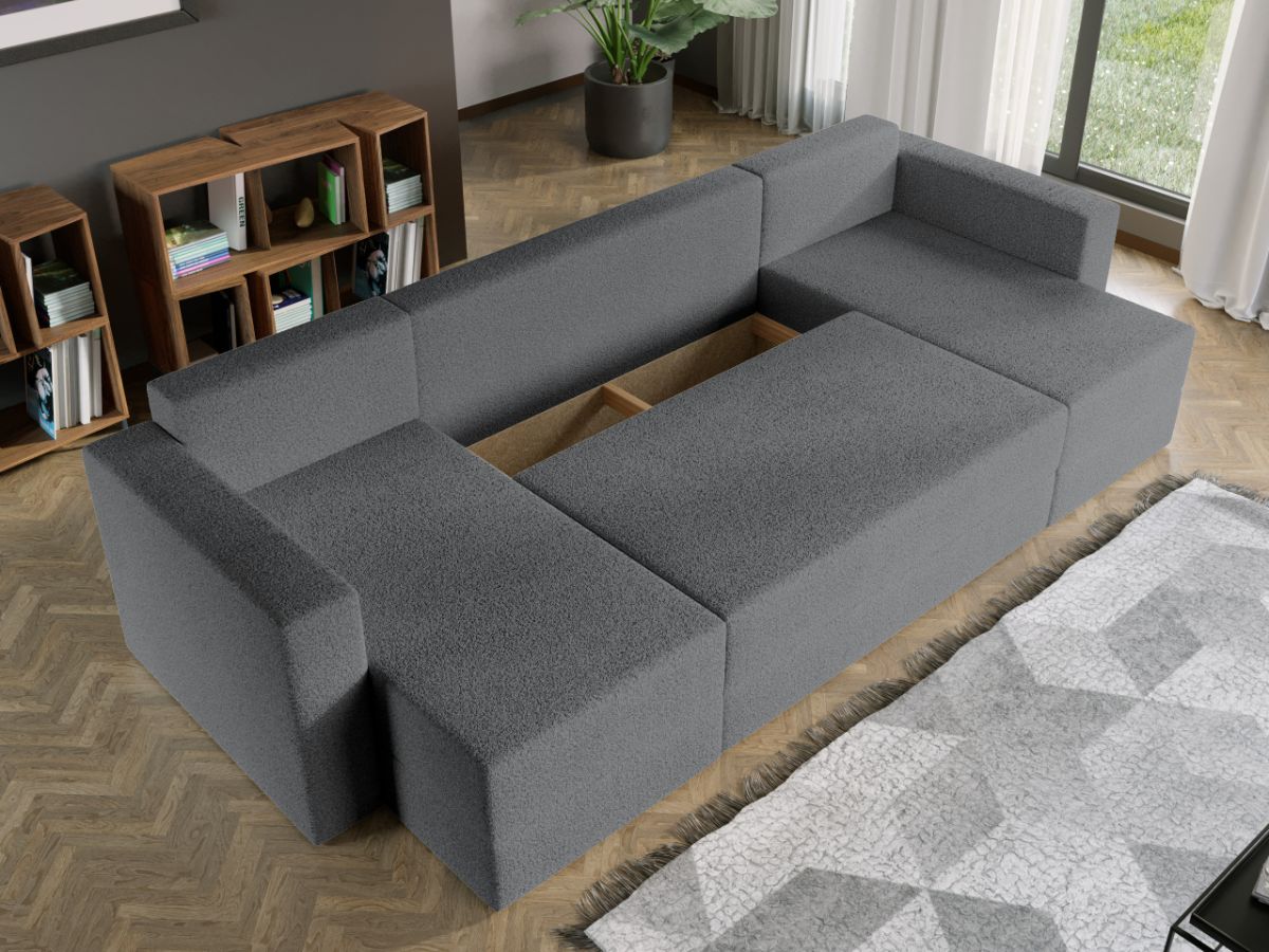 Coltar U Extensibil Alfa plusat aspect lana gri - imagine 3