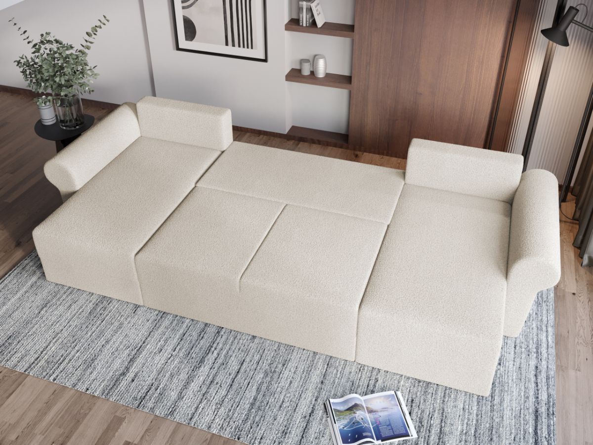 Coltar U Extensibil Bonito plusat aspect lana alba - imagine 4