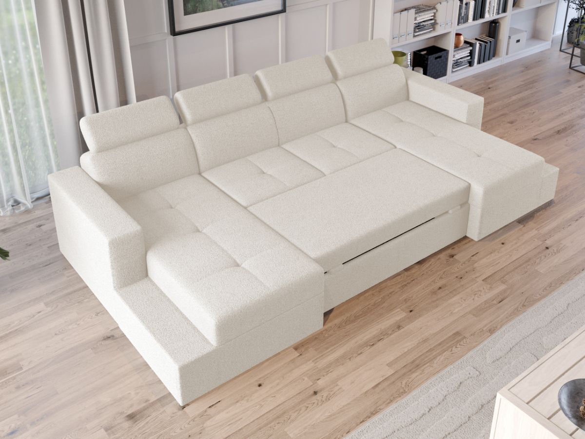 Coltar U Extensibil Paloma plusat aspect lana alba - imagine 3