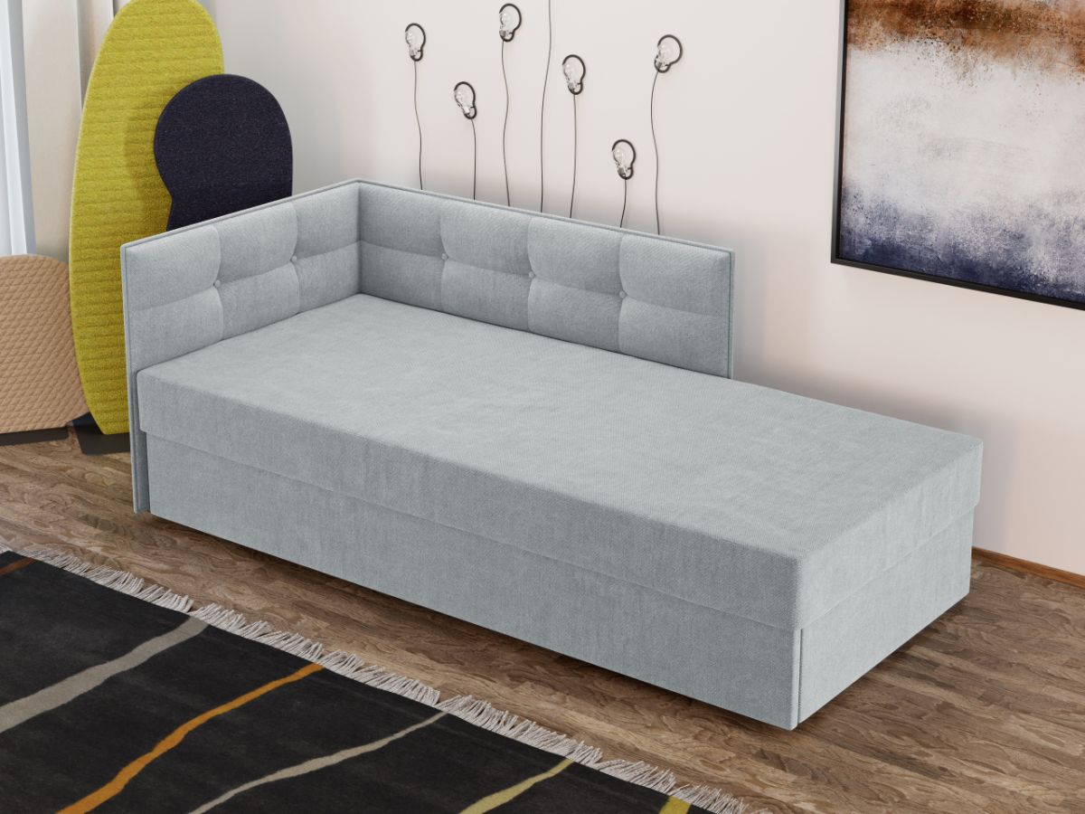 Divan / Pat tapitat Gri Deschis Story Extensibil - imagine 2