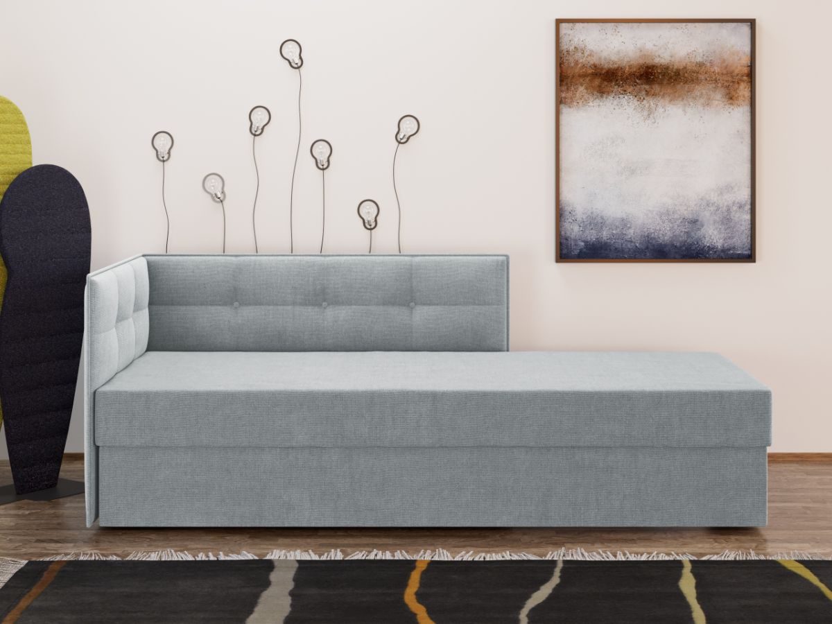 Divan / Pat tapitat Gri Deschis Story Extensibil - imagine 3