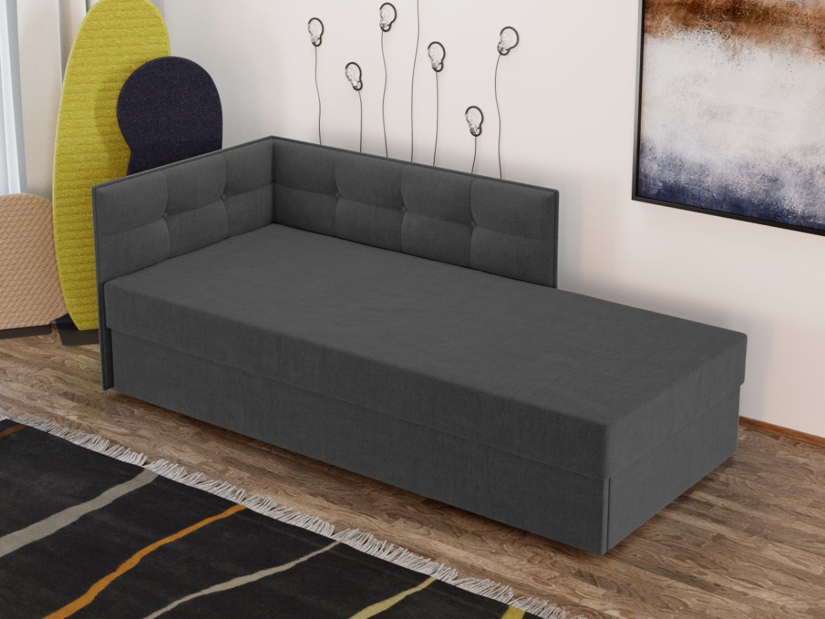 Divan / Pat tapitat Gri Antracit Story Extensibil - imagine 2